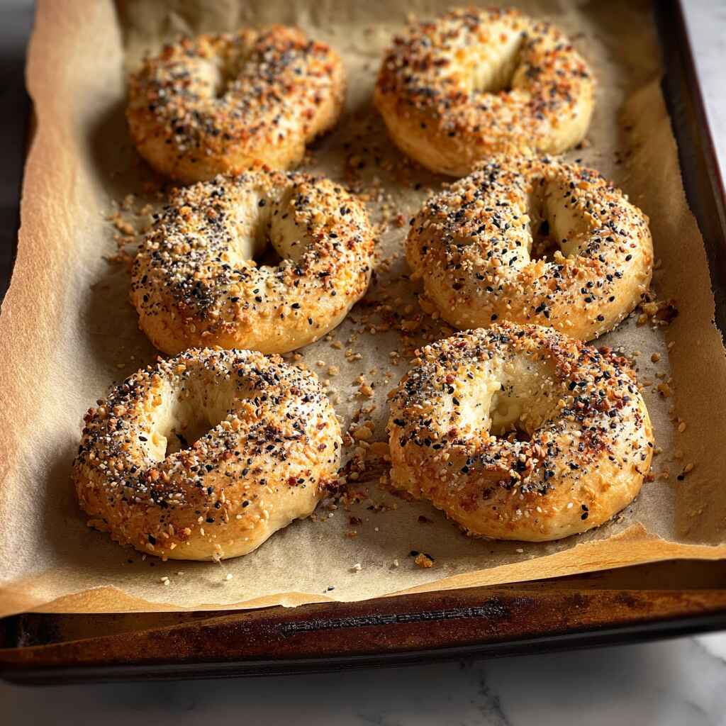 Freshly baked gluten free protein bagels