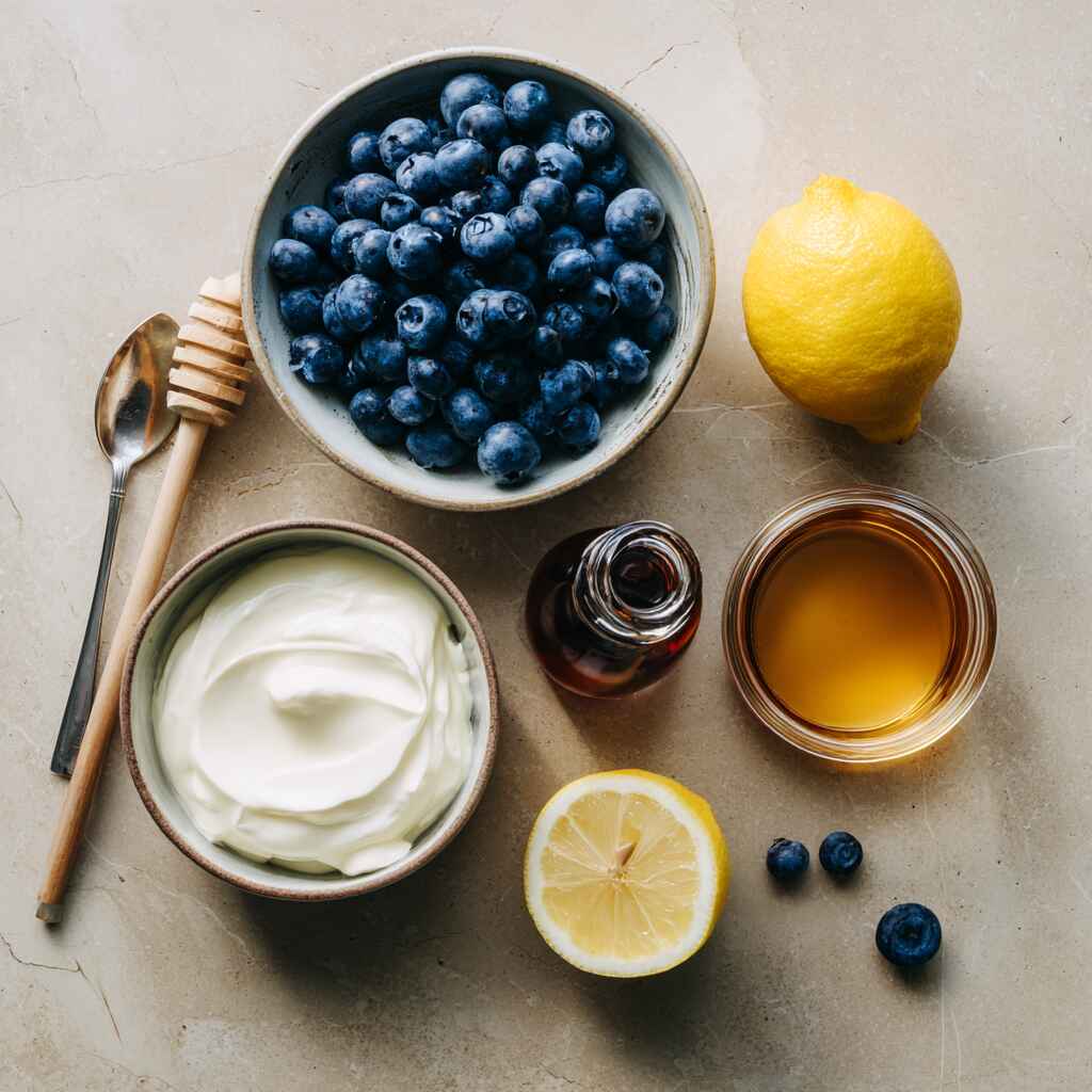 Ingredients for blueberry Greek yogurt