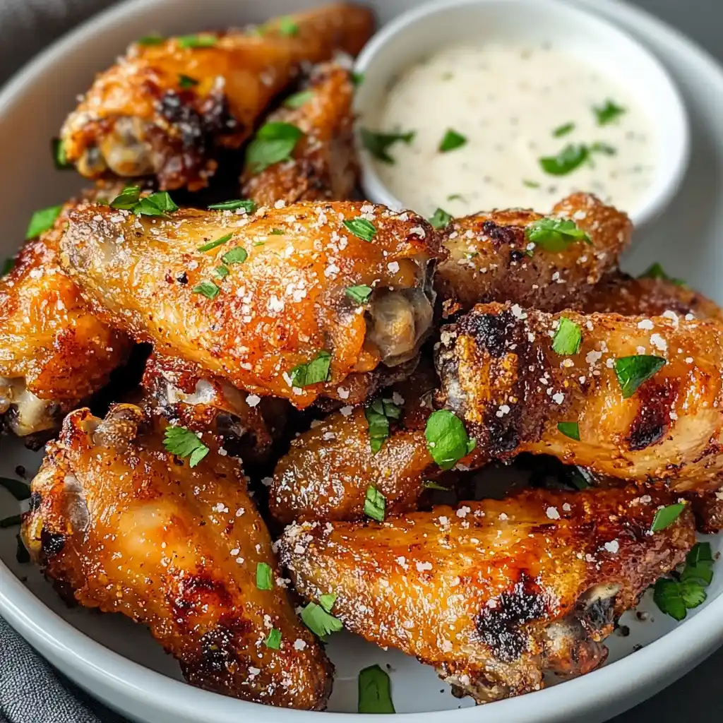 Serving Garlic Parmesan Chicken Wings