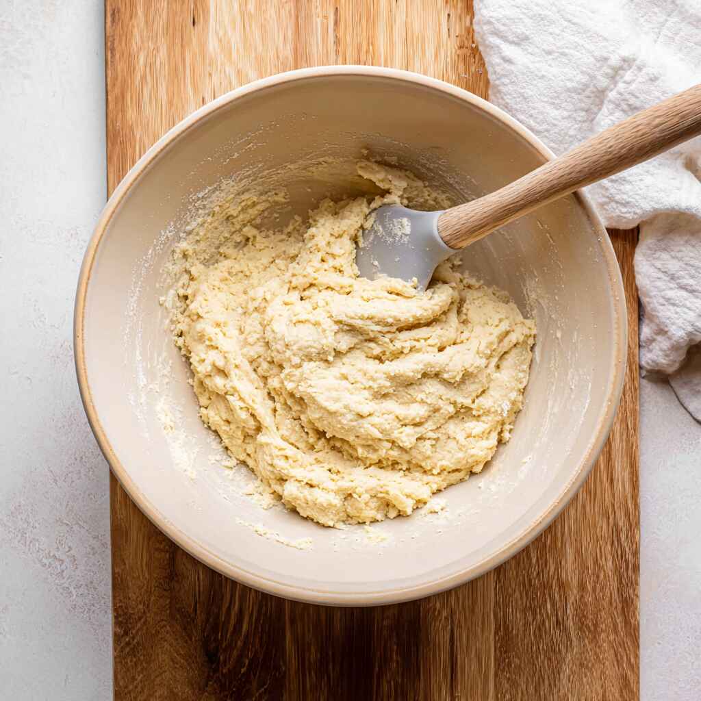 Whisking yogurt and eggs for biscuits
