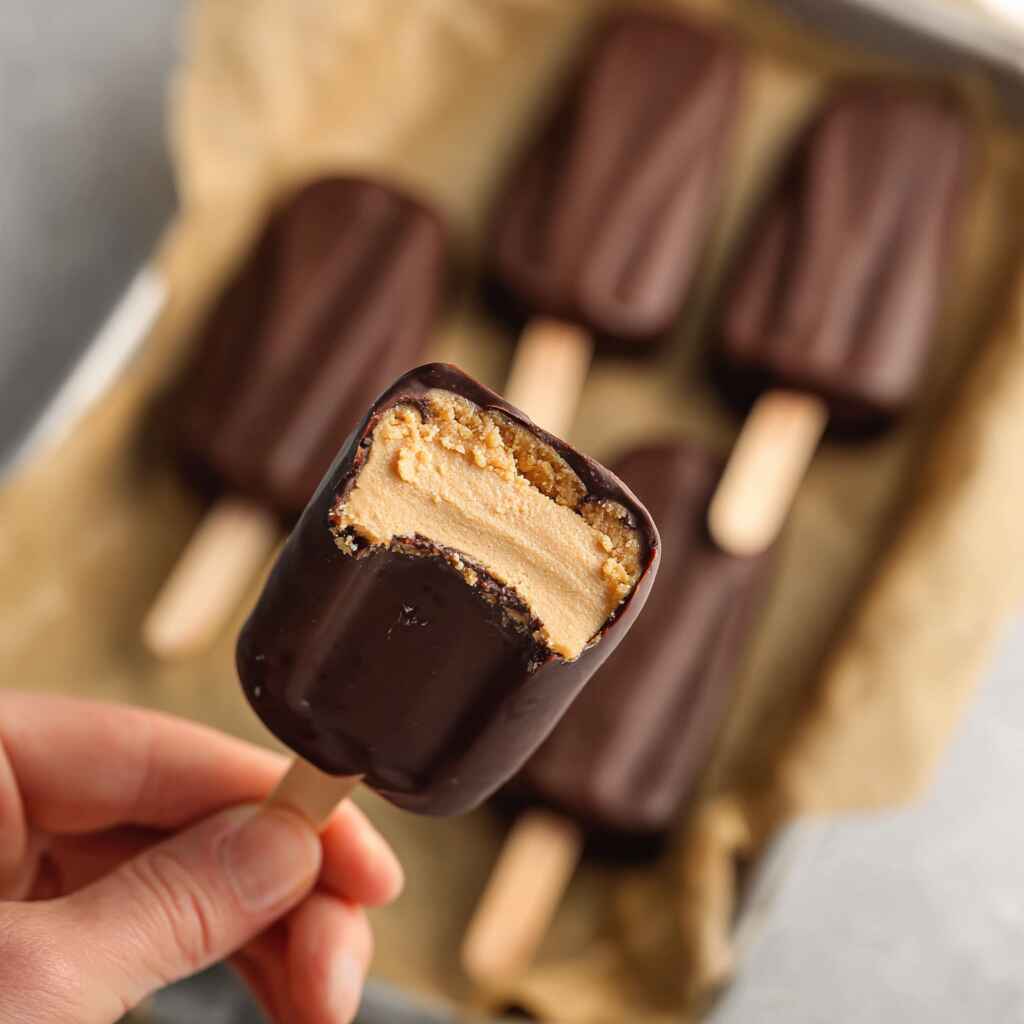 Served high protein ice cream bars with creamy center