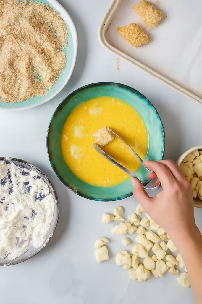 Breading cheese curds for air fryer
