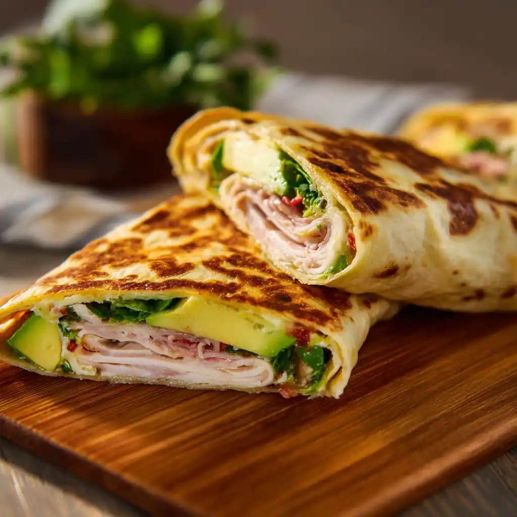 serving cottage cheese flatbread as wrap