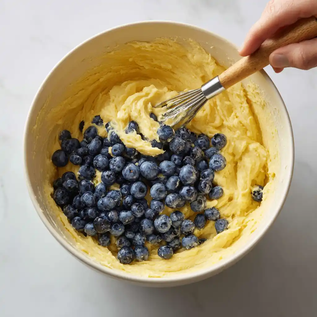 Glazing the Blueberry Cake
