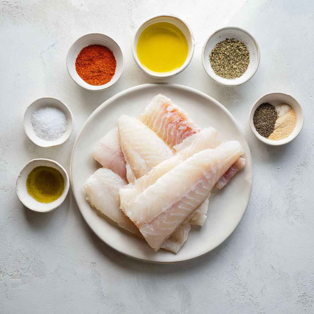 Ingredients for haddock in air fryer recipe
