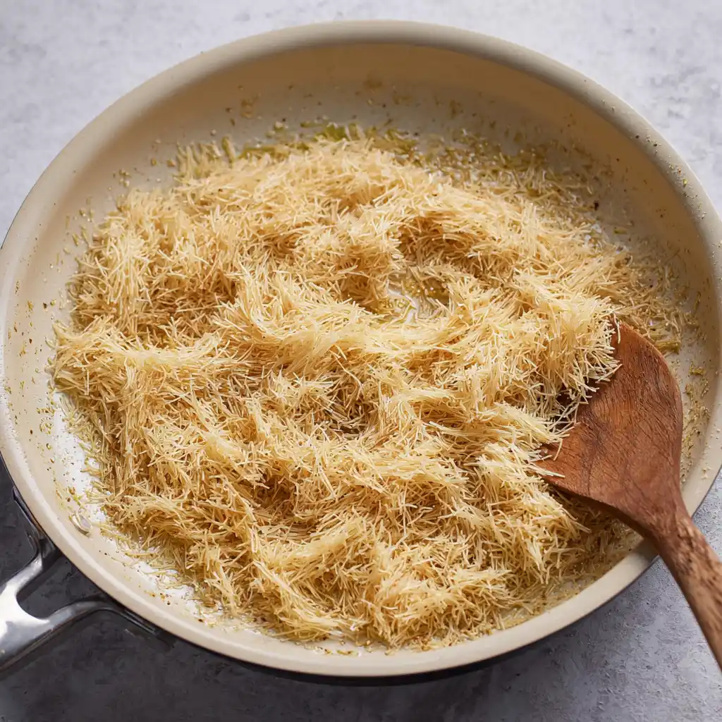 Toasting kataifi dough for Dubai dessert