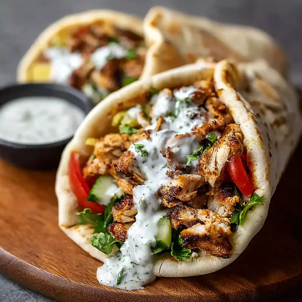 Chicken Shawarma with Garlic Sauce wrapped