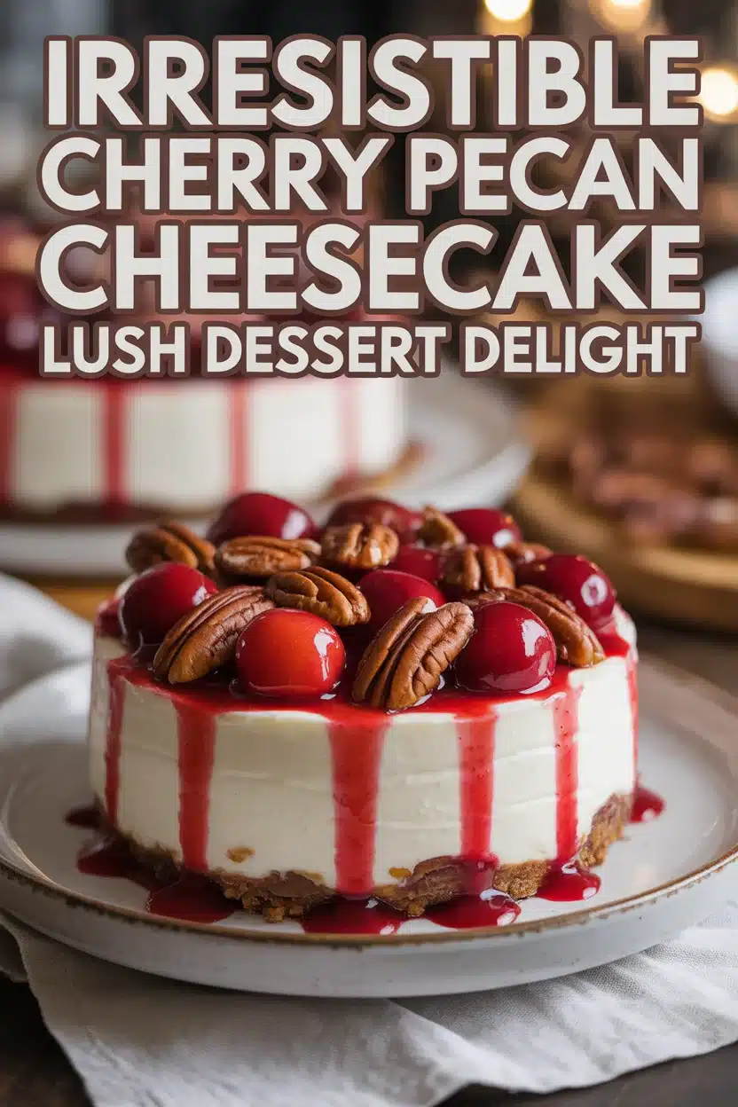 Irresistible Cherry Pecan Cheesecake Lush Dessert Delight