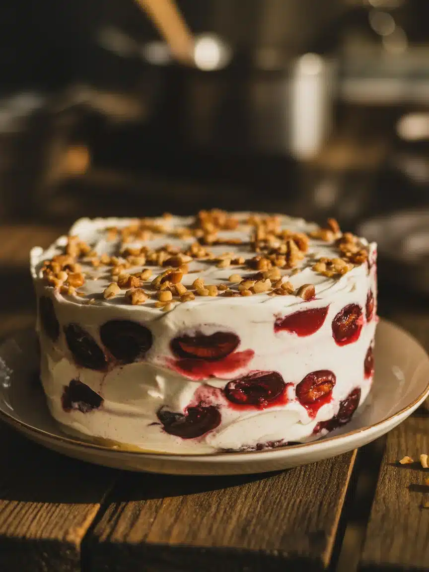 Irresistible Cherry Pecan Cheesecake Lush Dessert Delight