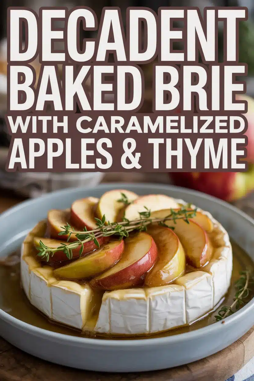 Decadent Golden Baked Brie with Caramelized Apples & Thyme