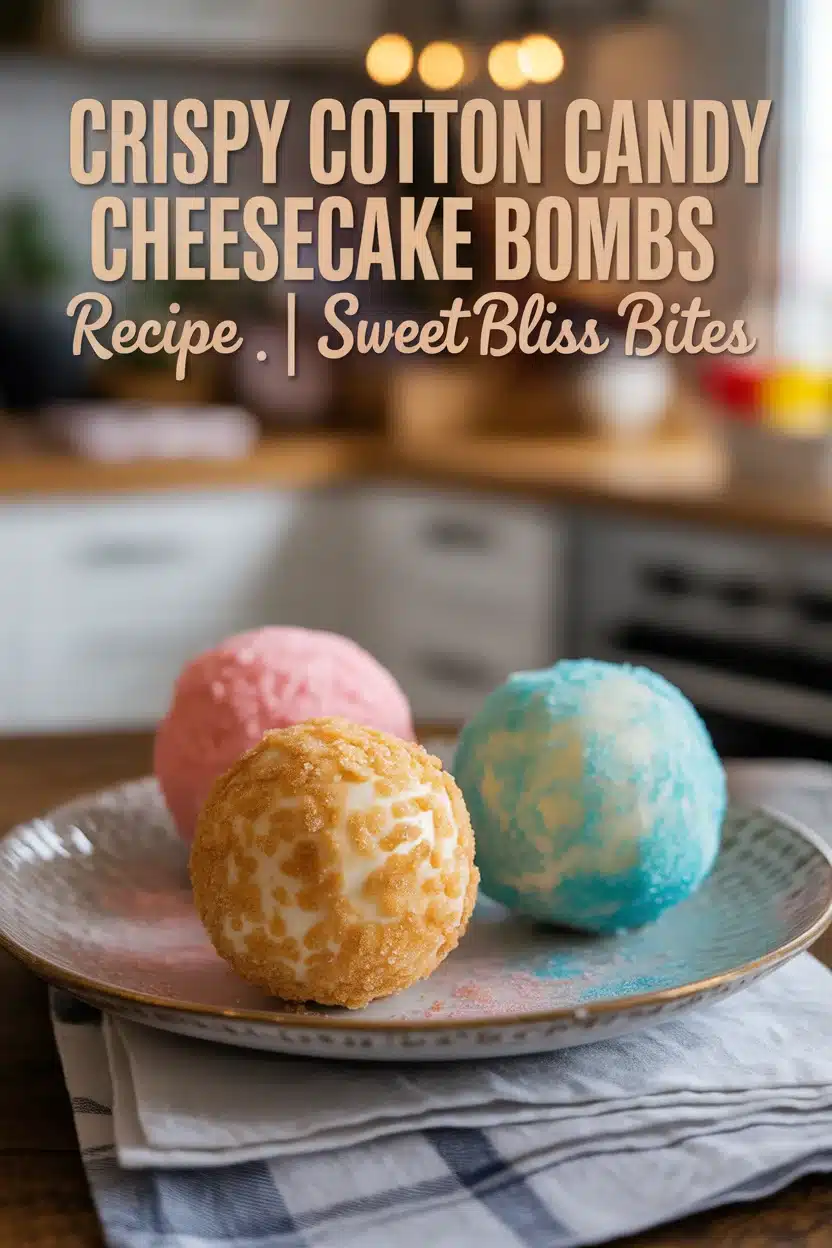 Crispy Cotton Candy Cheesecake Bombs Recipe