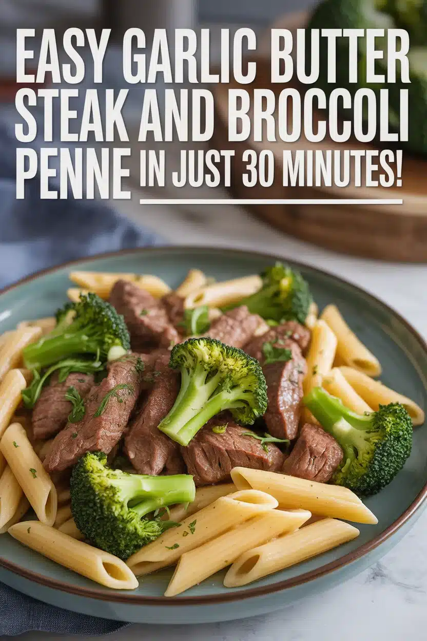 Easy Garlic Butter Steak and Broccoli Penne in Just 30 Minutes!