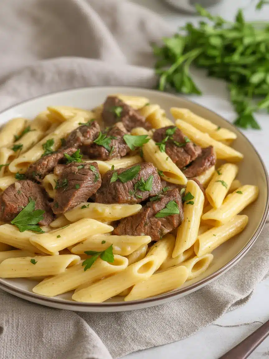 Easy Garlic Butter Steak and Broccoli Penne in Just 30 Minutes!