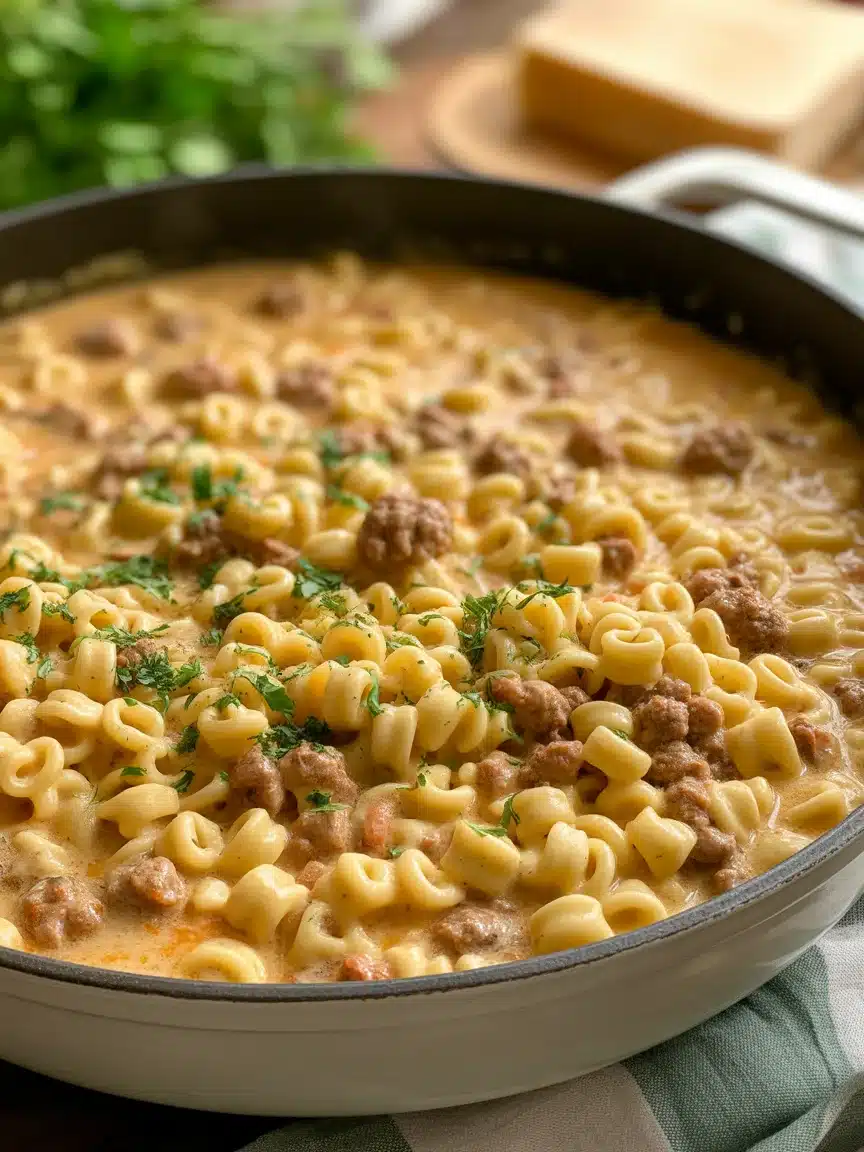 Creamy Parmesan Italian Sausage Ditalini Soup