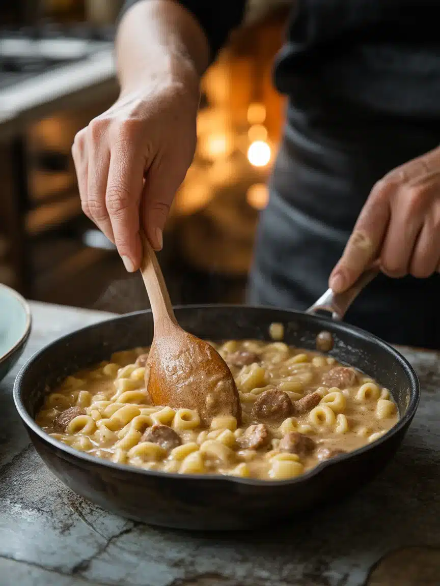 Creamy Parmesan Italian Sausage Ditalini Soup