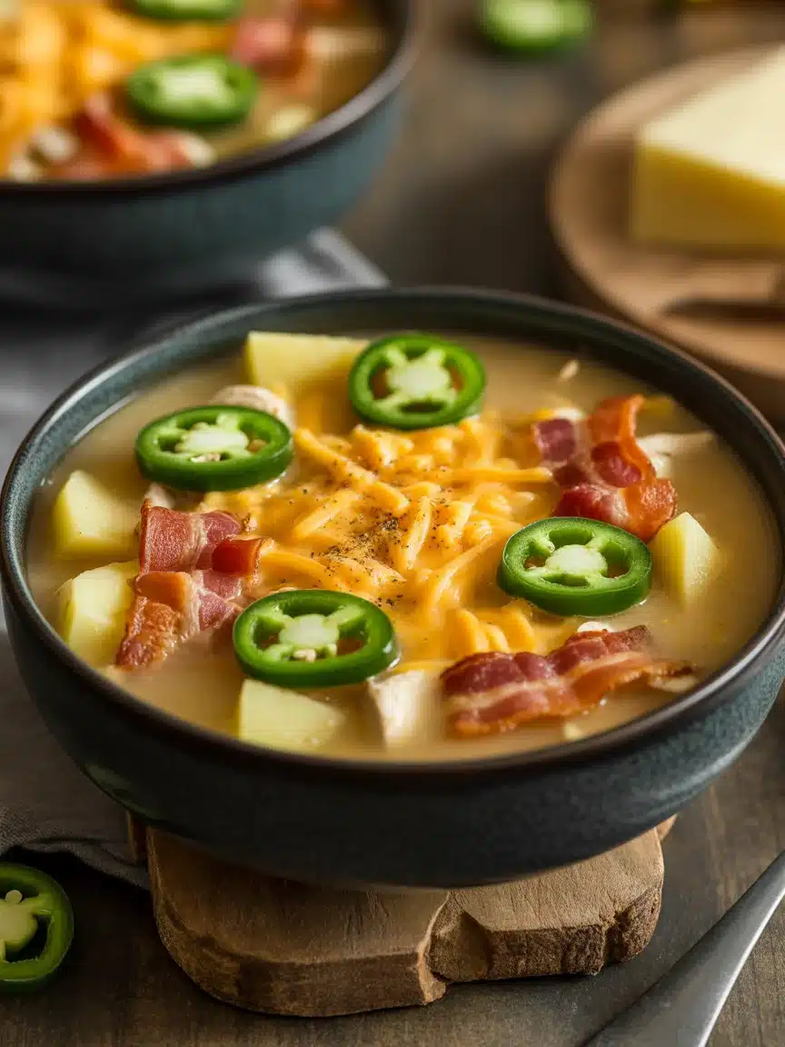 Spicy Jalape&ntilde;o Popper Chicken Soup