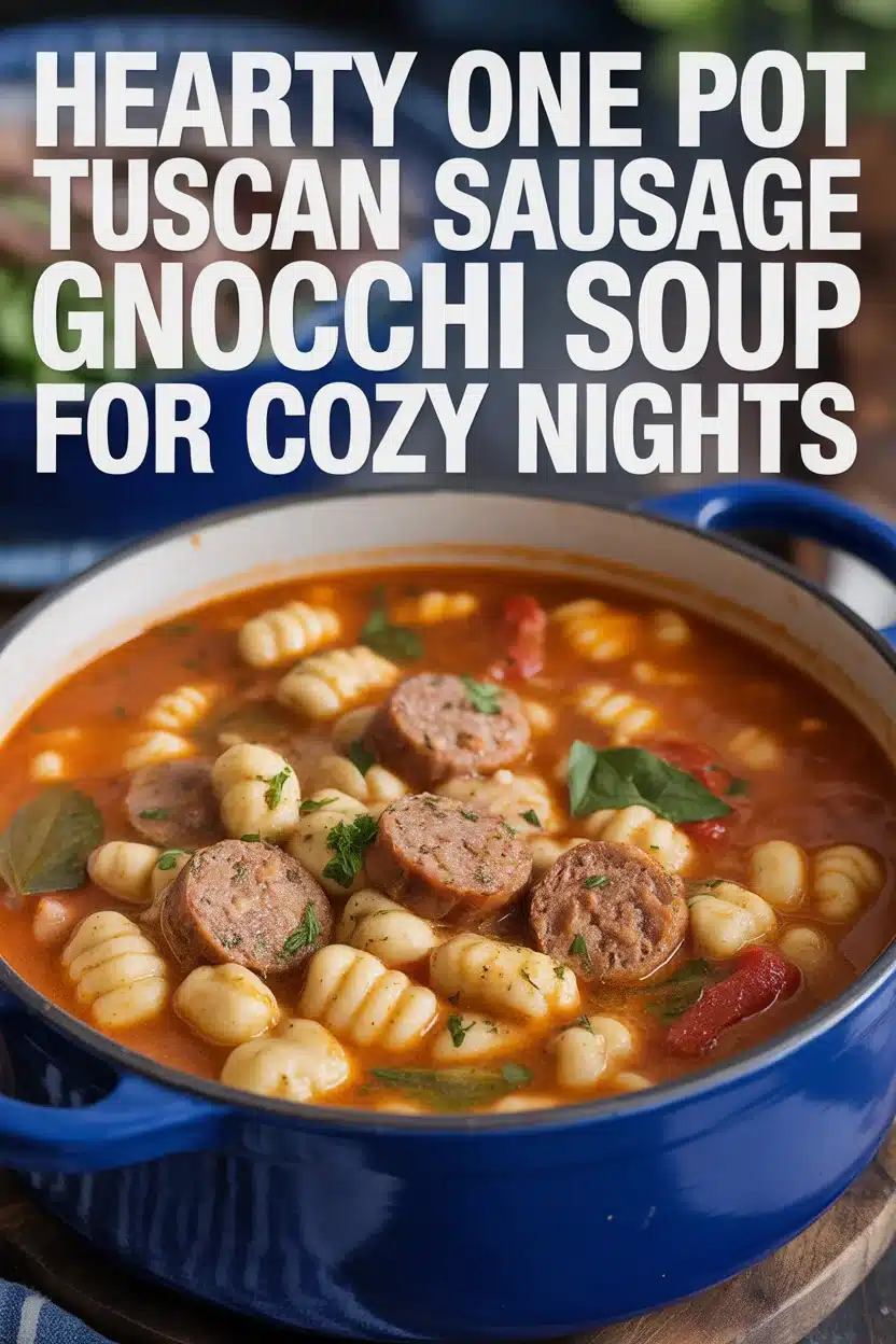 One Pot Tuscan Sausage Gnocchi Soup