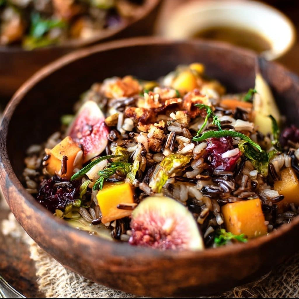Wild Rice Harvest Bowls with Fig Balsamic Vinaigrette
