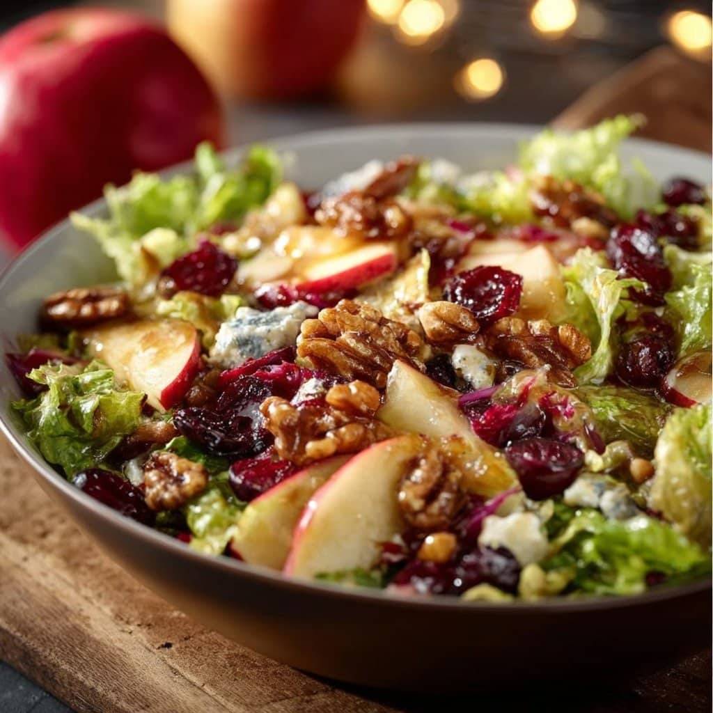 Zesty Apple Walnut Cranberry Salad with Maple Dressing