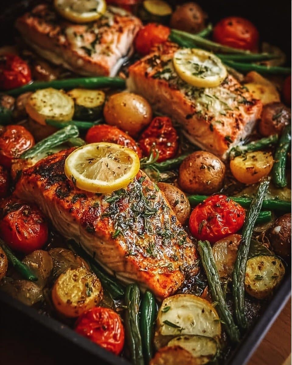One-Pan Garlic Herb Salmon & Veggies
