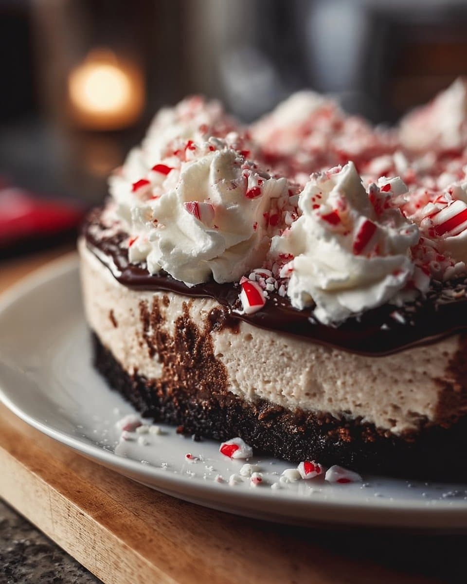 Easy Peppermint Bark Cheesecake