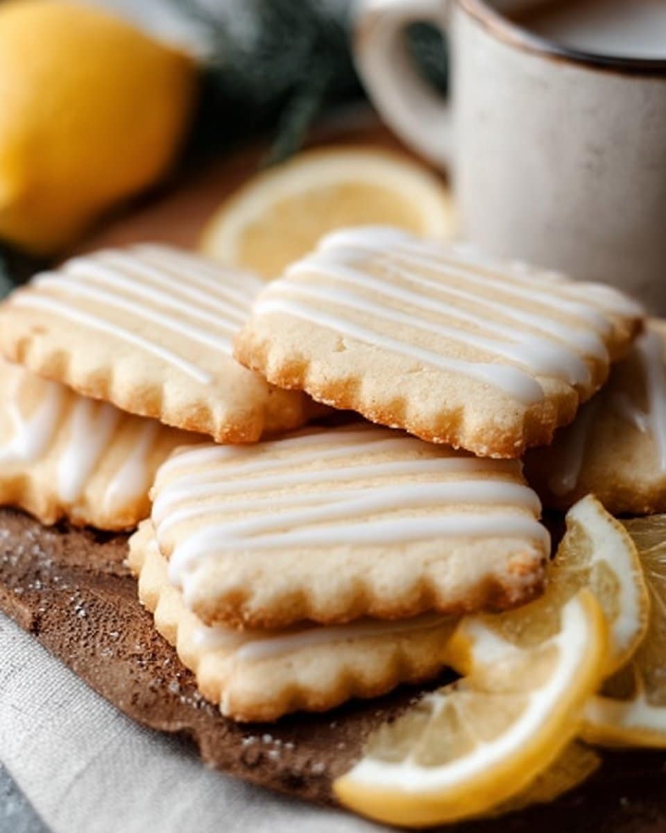 Lemon Glazed Shortbread Cookies