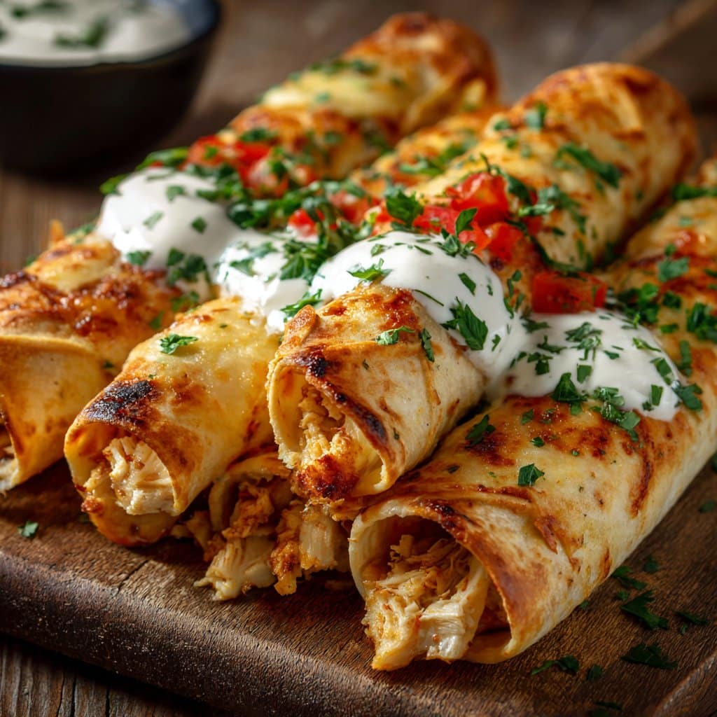 Baked Cream Cheese Chicken Taquitos