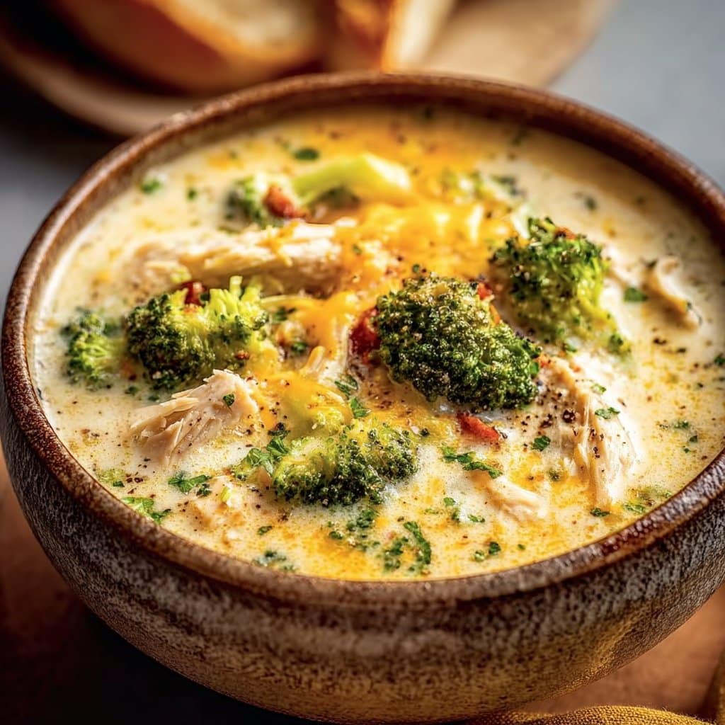 Crockpot Cheesy Chicken Broccoli Soup