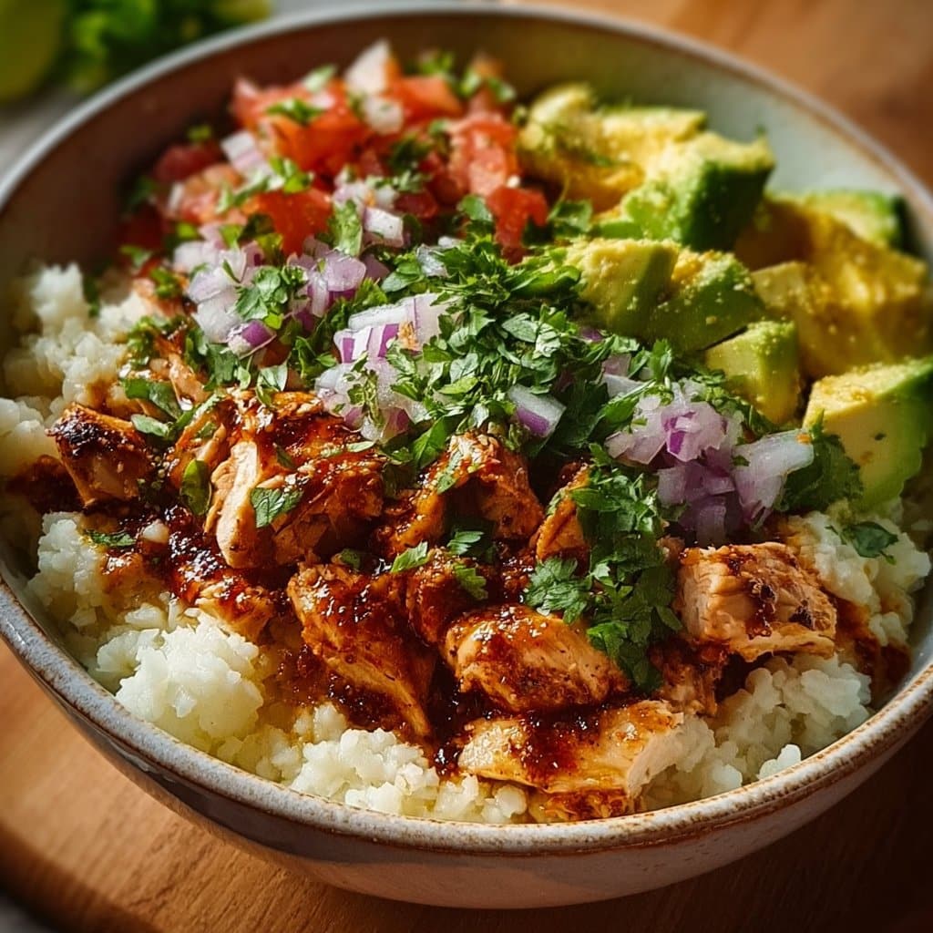 Cauliflower Rice Chicken Burrito Bowl