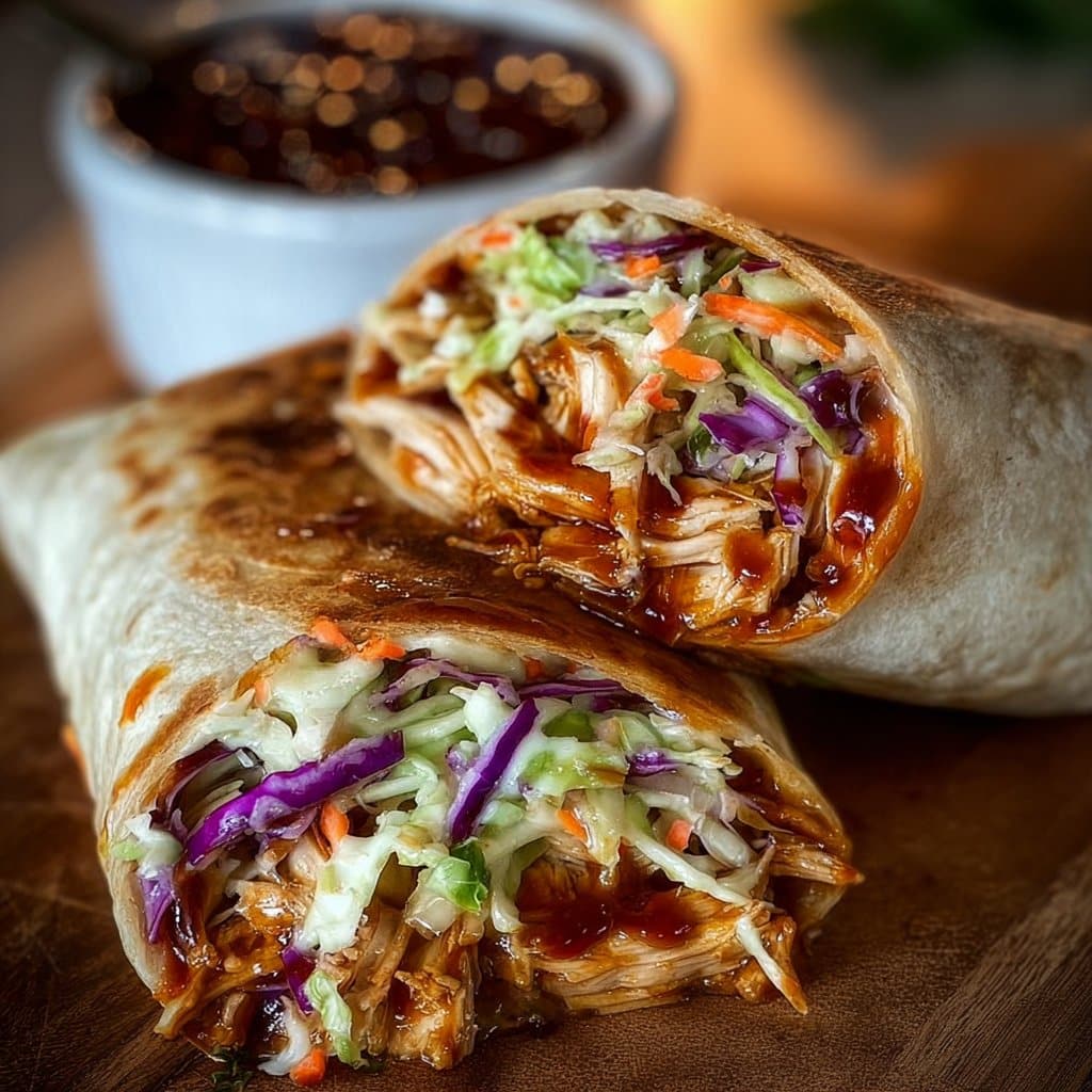 BBQ Chicken Coleslaw Wraps
