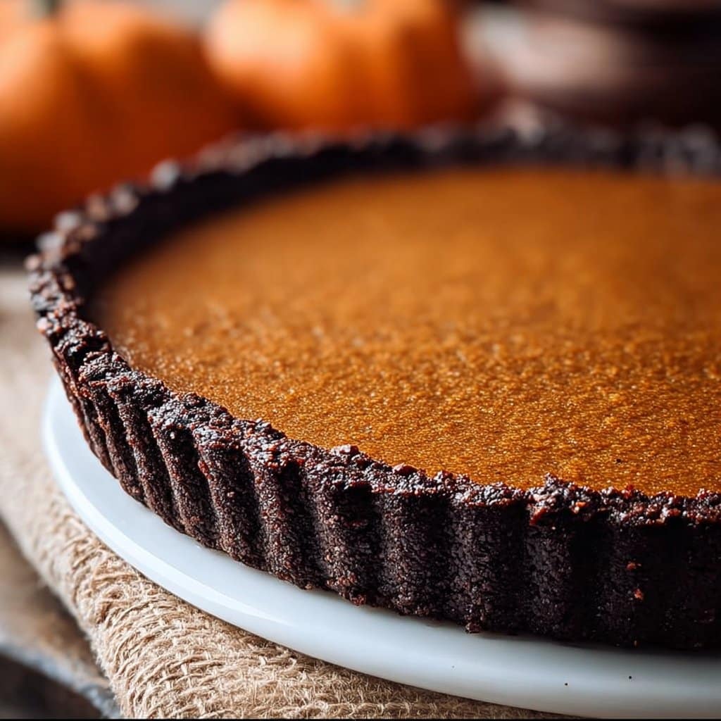 Simple Dark Chocolate Pumpkin Tart
