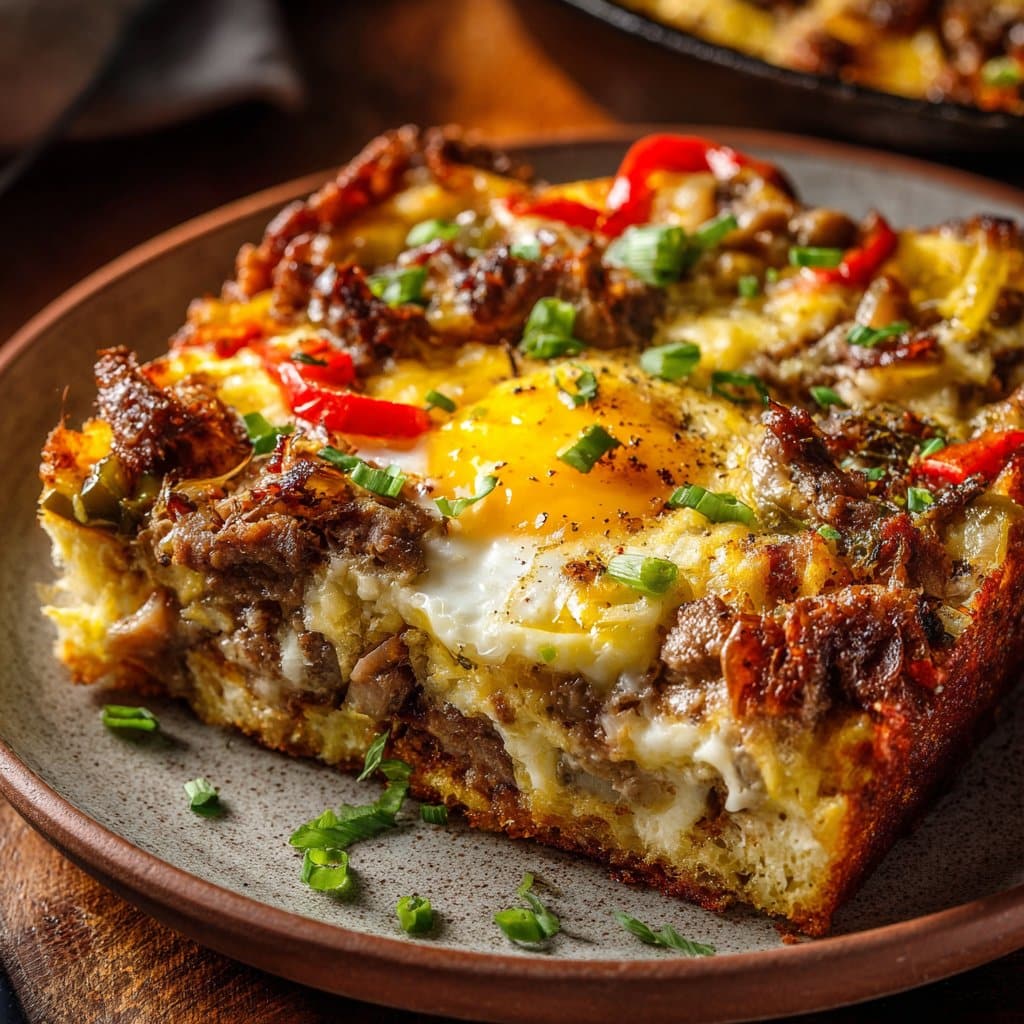 Philly Cheesesteak Breakfast Casserole