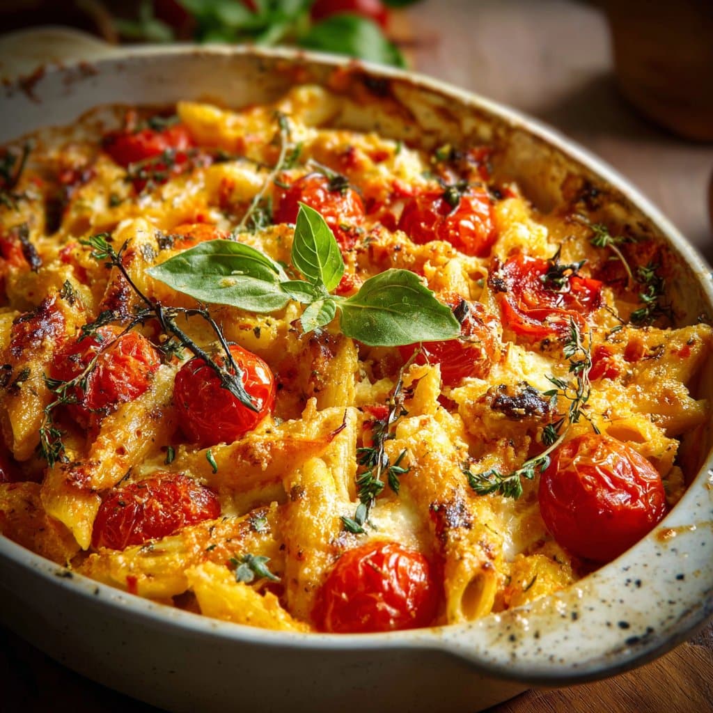 Baked Feta Pasta With Cherry Tomatoes