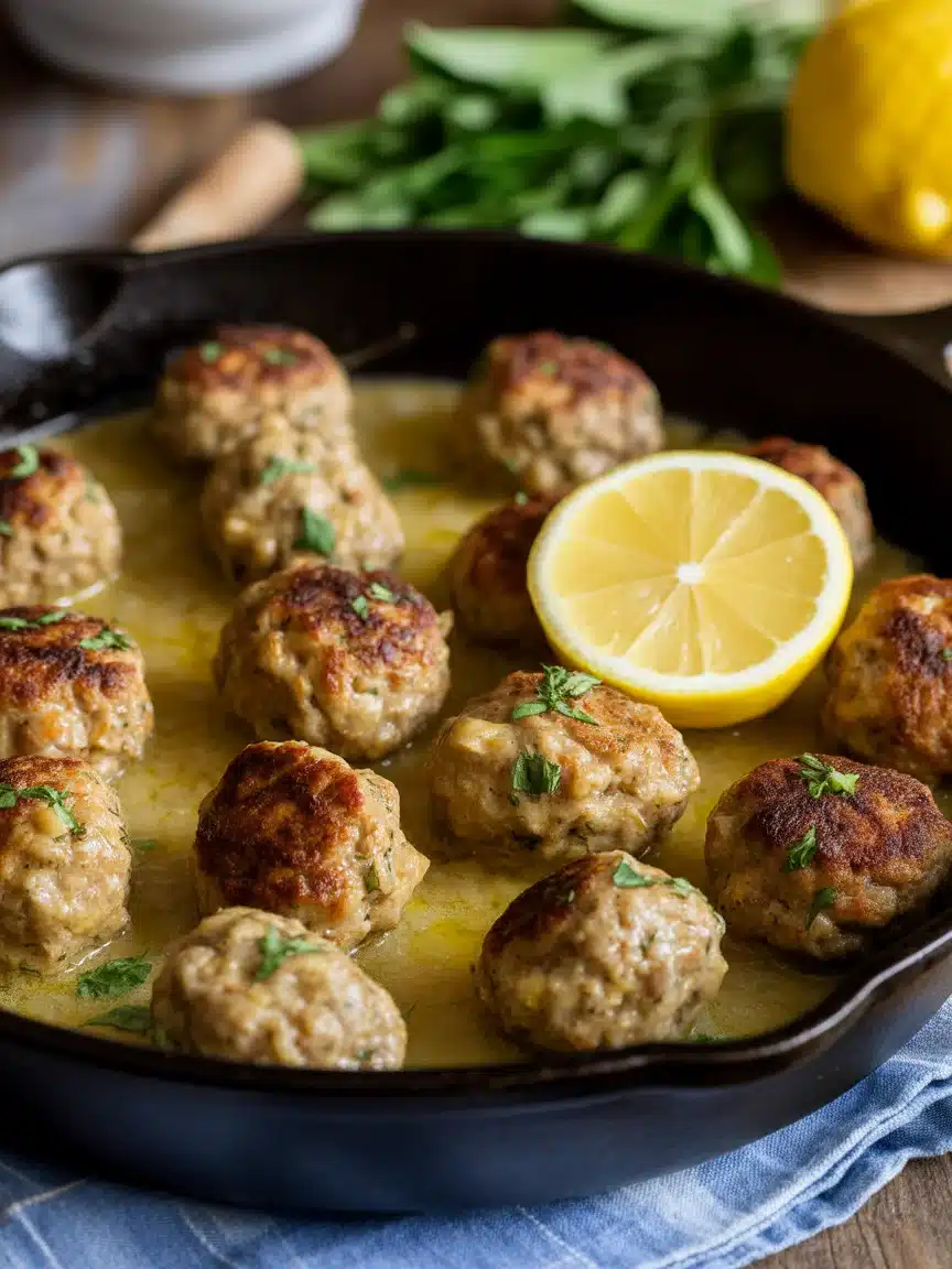 Greek meatballs in lemon sauce