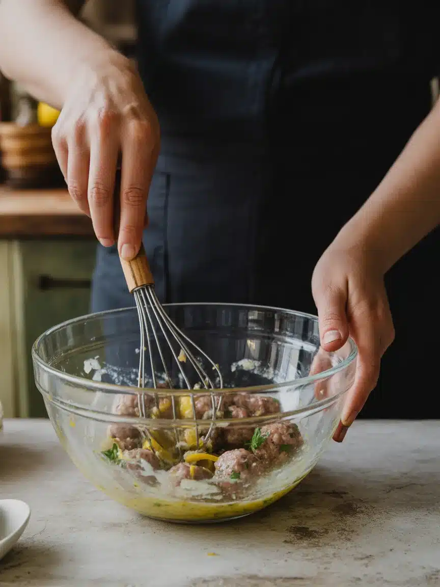 Greek meatballs in lemon sauce