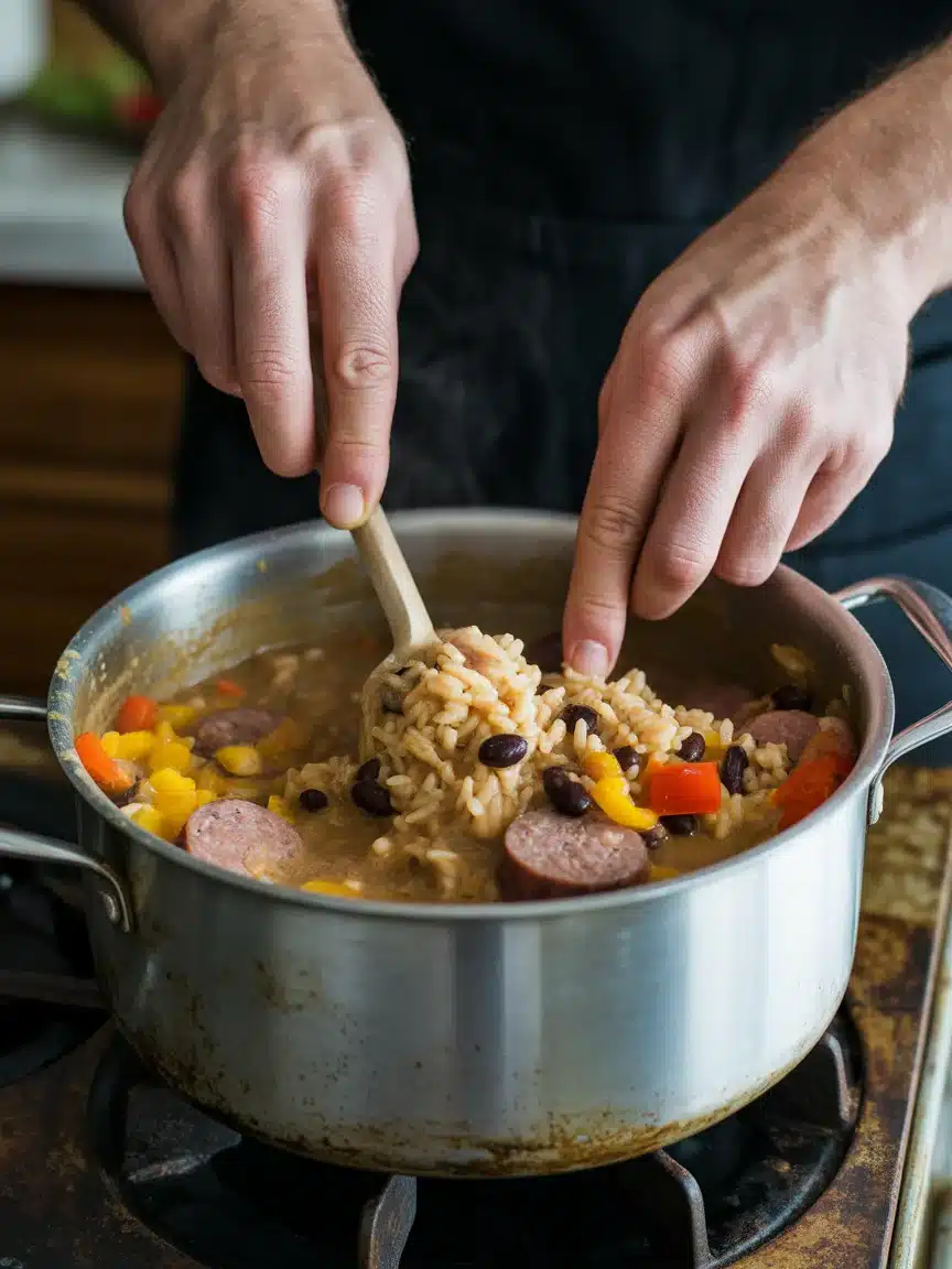 Black Beans & Rice with Beef Sausage
