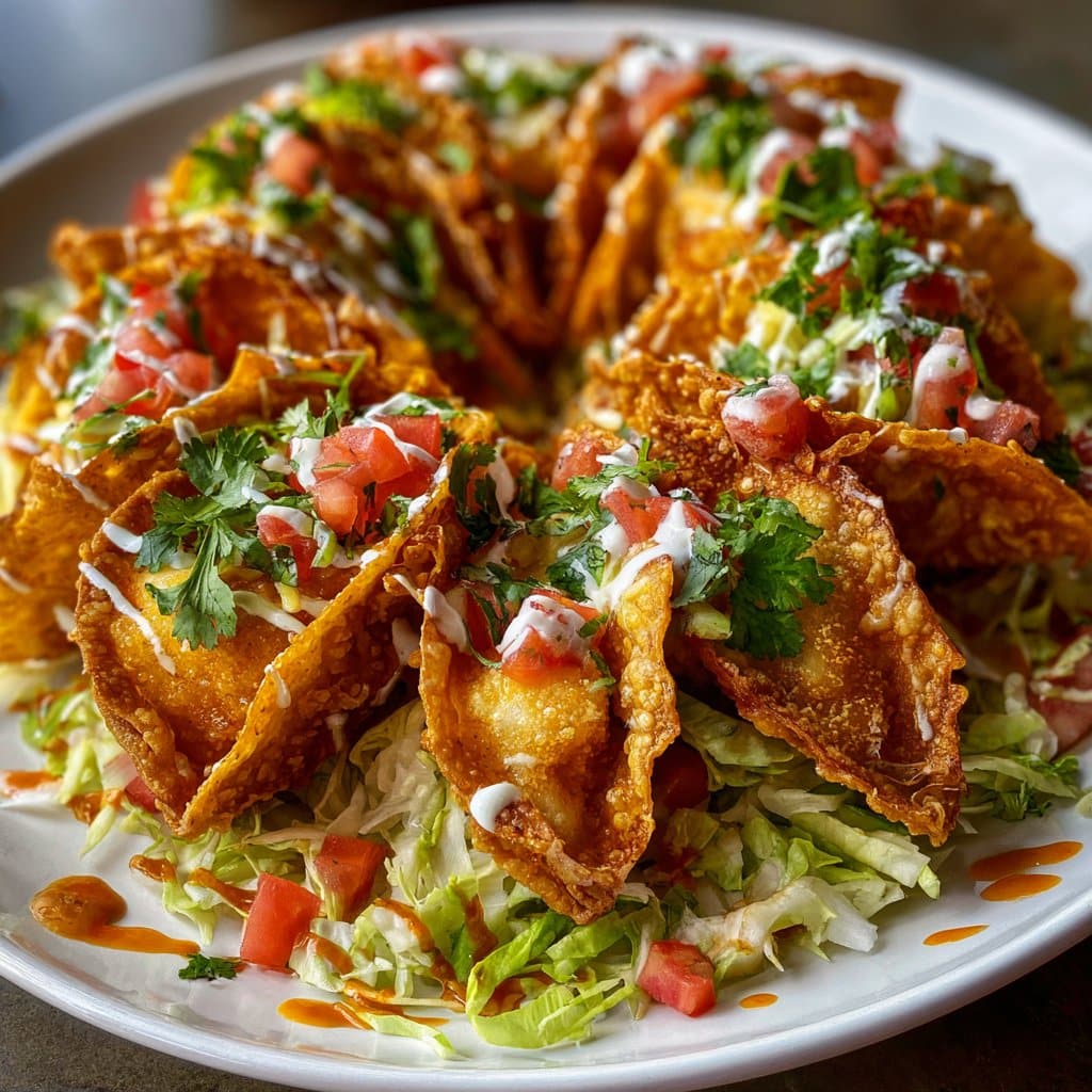 Crispy Chicken Wonton Tacos
