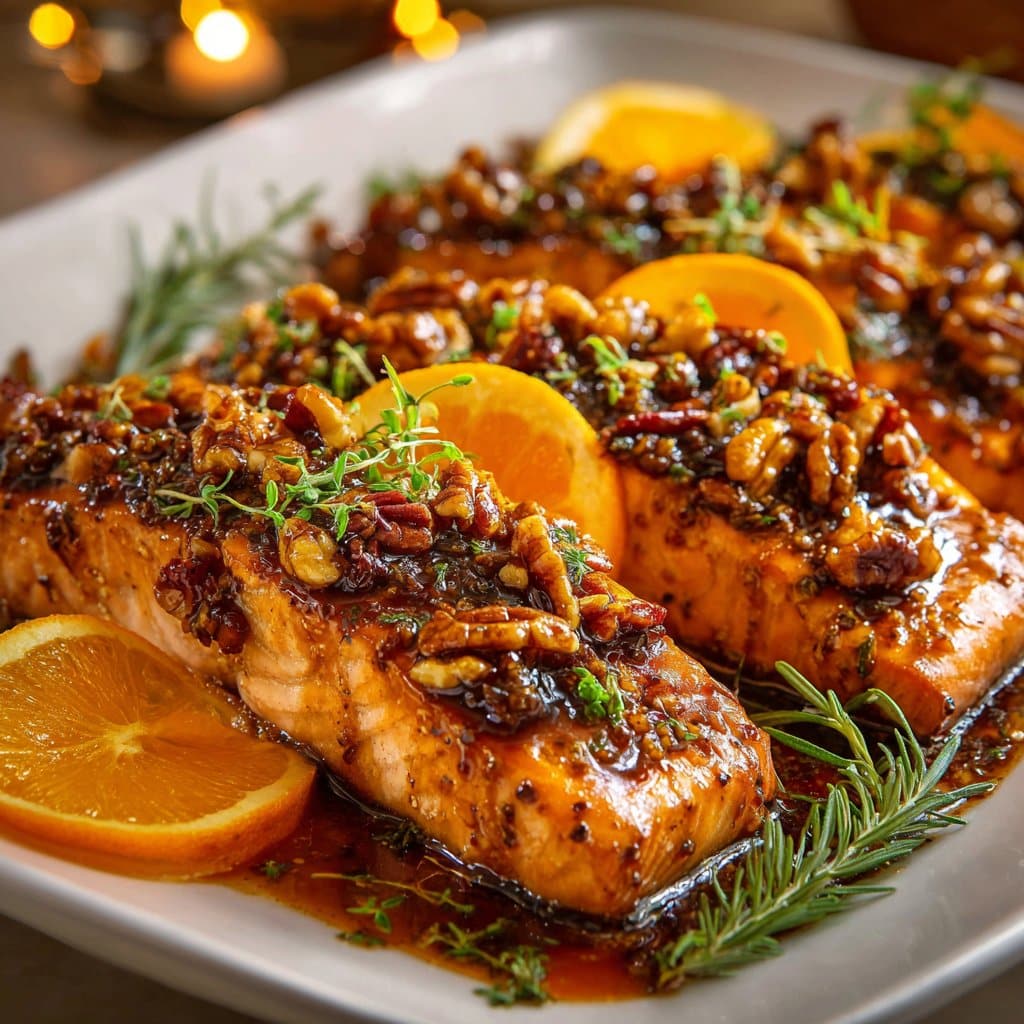 Maple Pecan Glazed Salmon