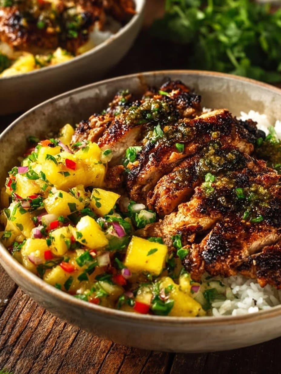 Jerk Chicken Bowl with Pineapple Salsa