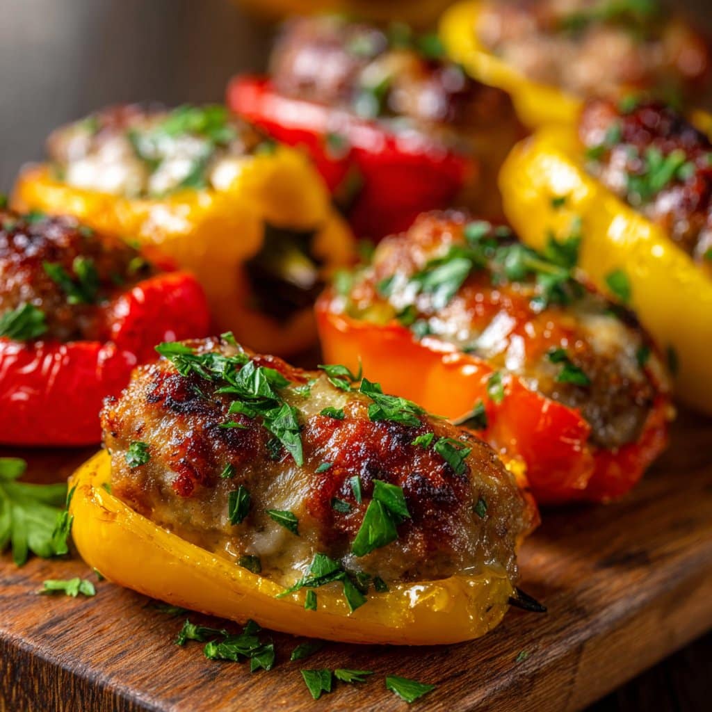 Sausage Stuffed Sweet Mini Peppers