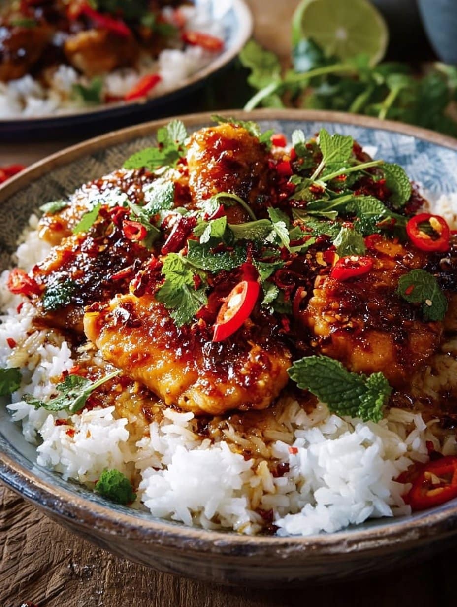 Spicy Maple Chicken with Coconut Rice