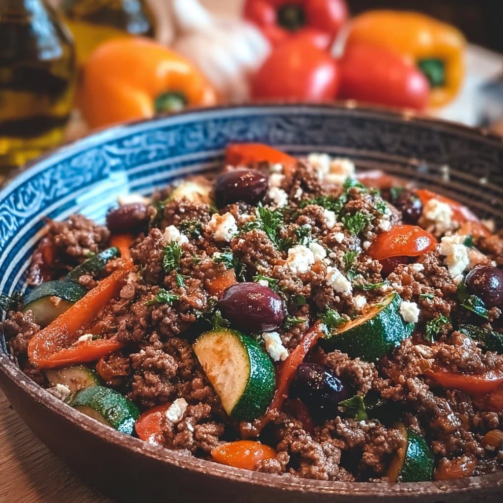 Mediterranean Ground Beef Stir-Fry