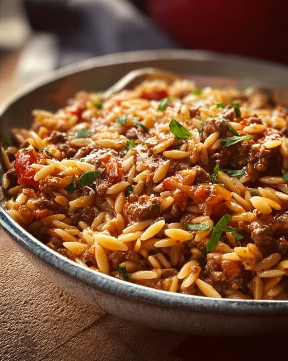 Ground Beef Orzo