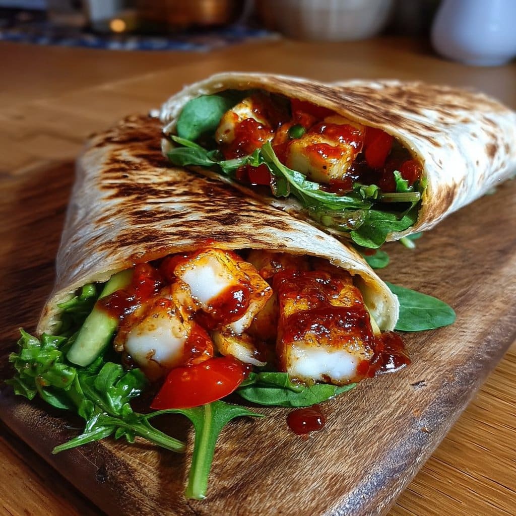 Sweet Chili Halloumi Wraps | Easy Vegetarian Lunch