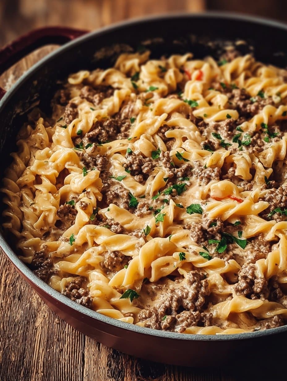 Creamy Stovetop Ground Beef Pasta