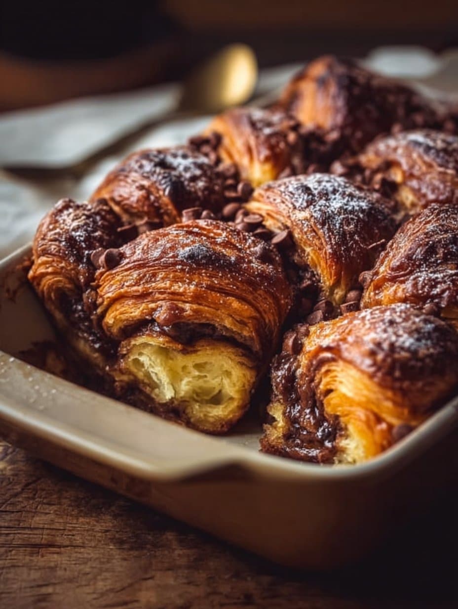 Chocolate Croissant Breakfast Bake
