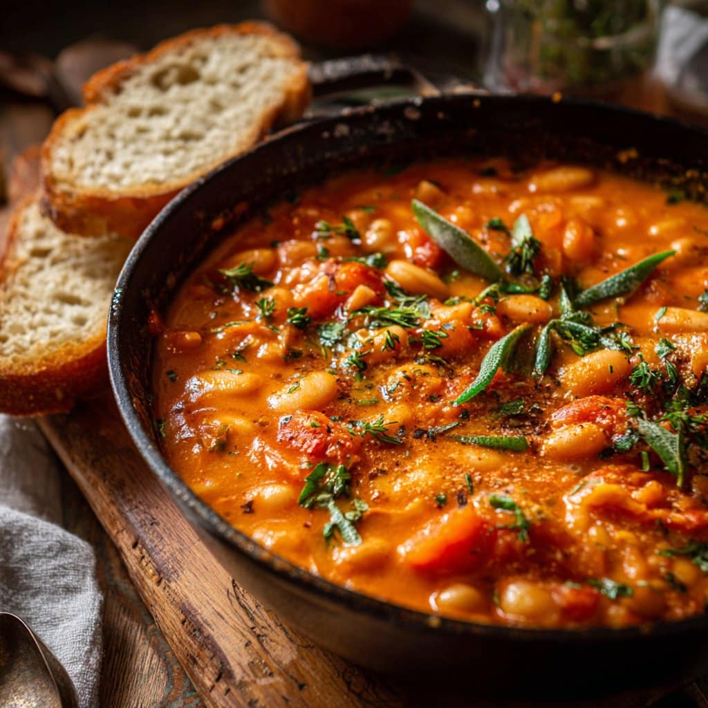 Creamy Vegan Tomato White Bean Stew
