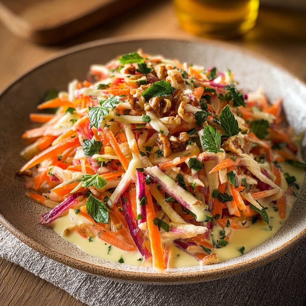 Crunchy Apple & Carrot Salad with Creamy Citrus Dressing