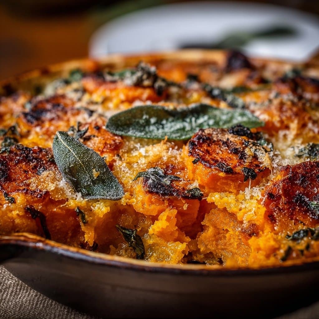 Savory Sweet Potato, Sage & Parmesan Bake