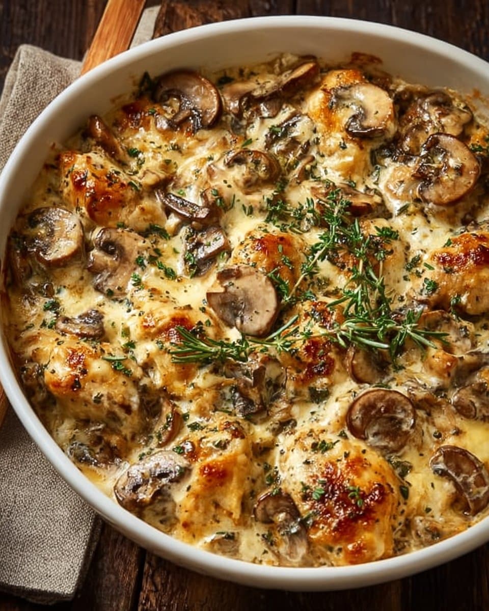 Keto Garlic Mushroom Chicken Casserole